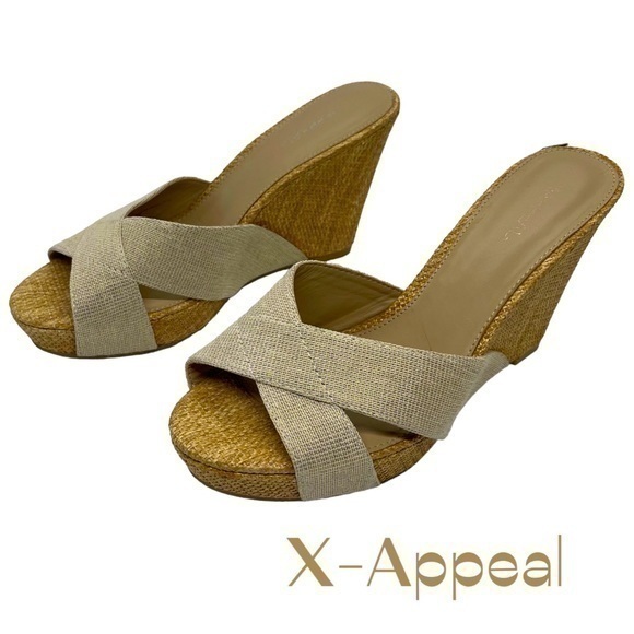 xappeal Shoes Xappeal Lydia Metallic Gold Cream Slide On Wedge